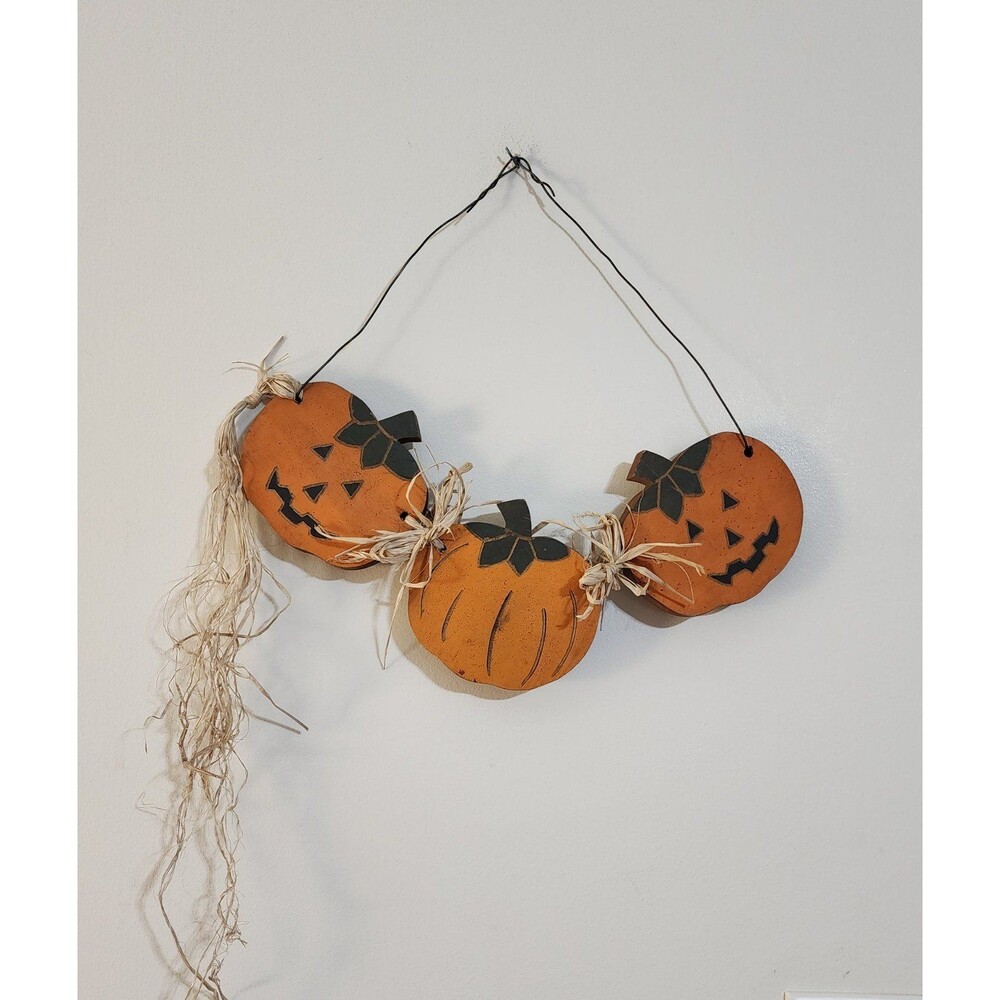Primative Pumpkin Door Hanging Wreath Halloween Decor